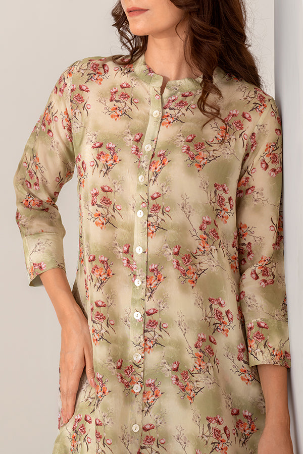 Floral Mist Floral Print Kurta Set