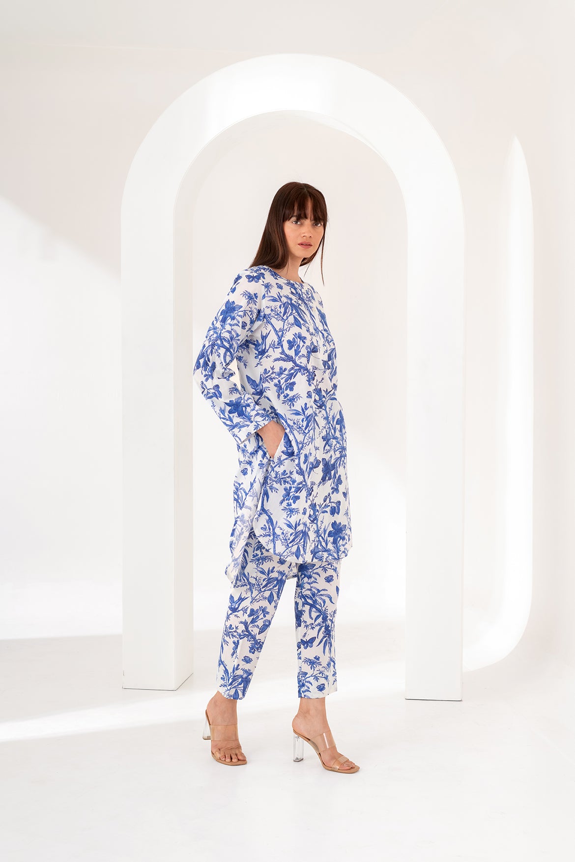 Blue Blossom Floral Print Cotton Co-ord Set