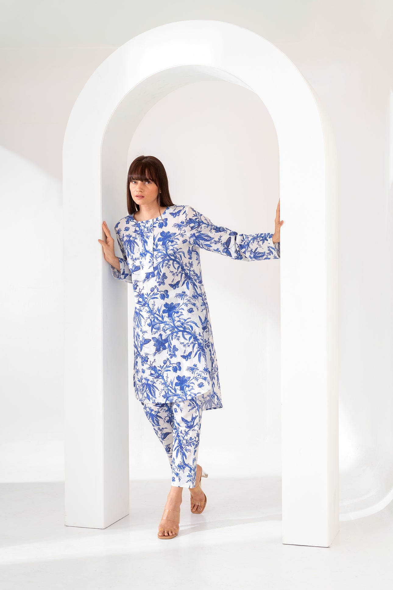 Blue Blossom Floral Print Cotton Co-ord Set