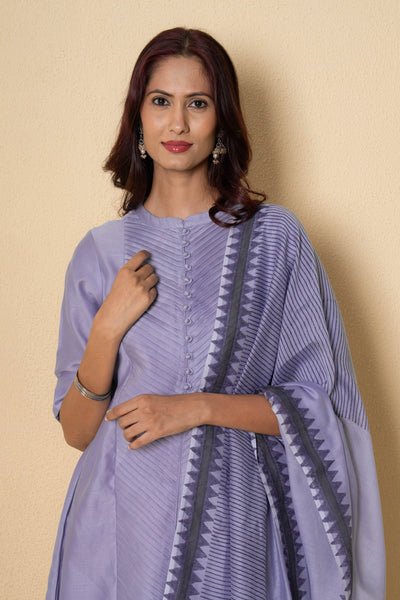 Lavender Haze Block Print Chanderi Suit Set