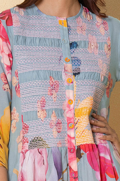 Aqua Marine Digital Print Cotton Kurta Set