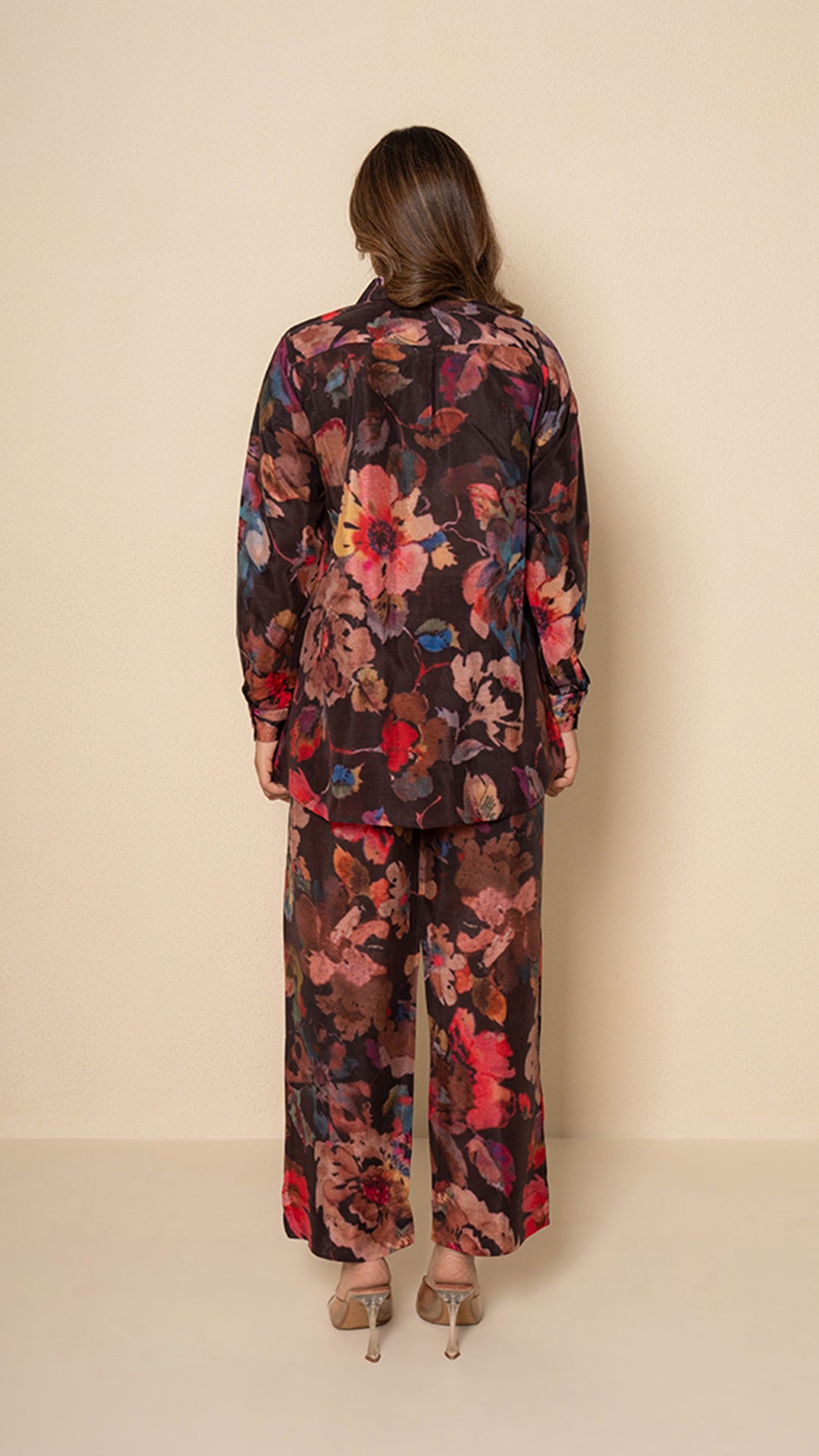 Black Botanica Digital Print Bamboo Silk Co-ord Set