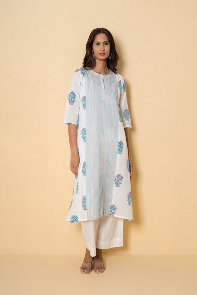 Moonflower Block Print Cotton Kurta Set