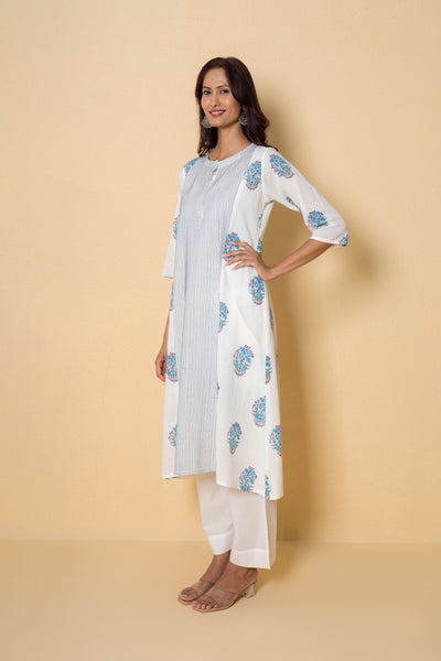 Moonflower Block Print Cotton Kurta Set