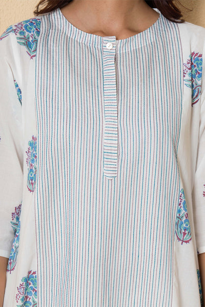 Moonflower Block Print Cotton Kurta Set