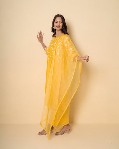 Amber Flora Embroidered Chanderi Suit Set