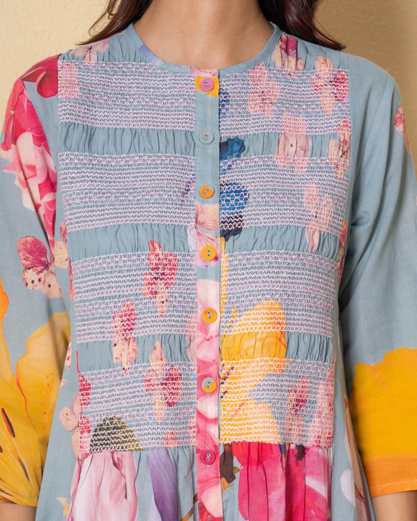 Aqua Marine Digital Print Cotton Dress