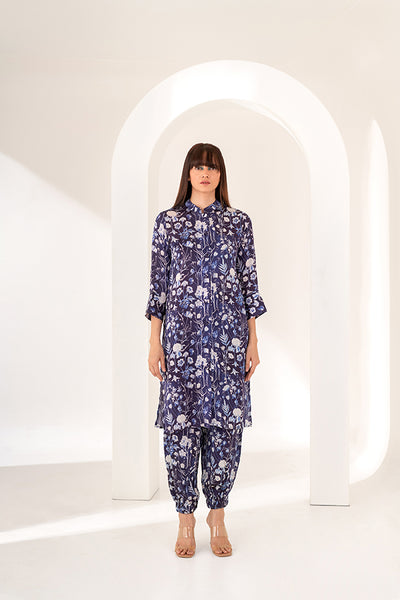 Blooming Blue  Floral Print Kurta Set