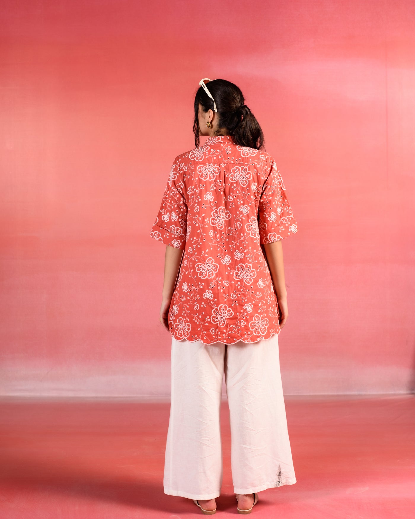 Scarlet Flora Embroidered Poplin Shirt