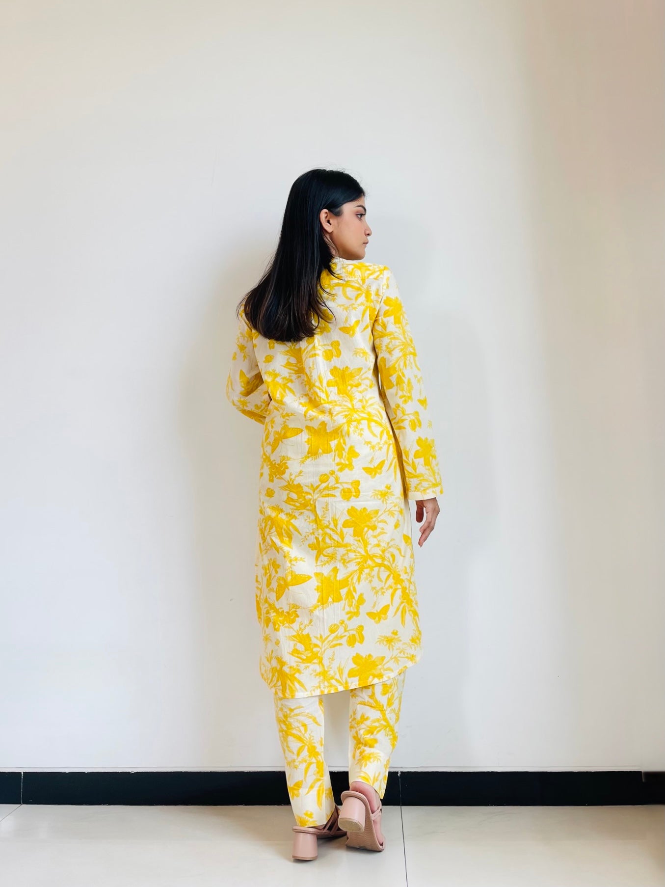 Yellow Blossom Floral Print Cotton Co-ord Set