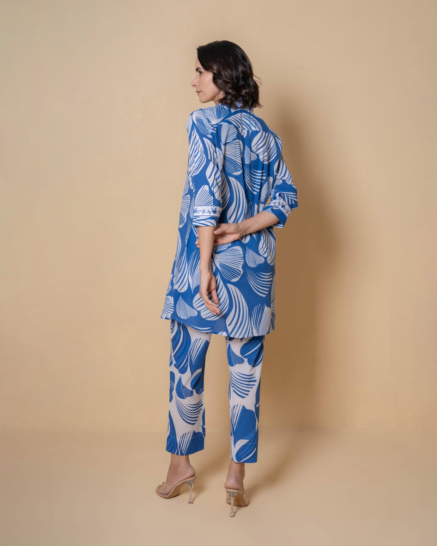 Porcelain Blue Digital Print Cotton Co-ord Set