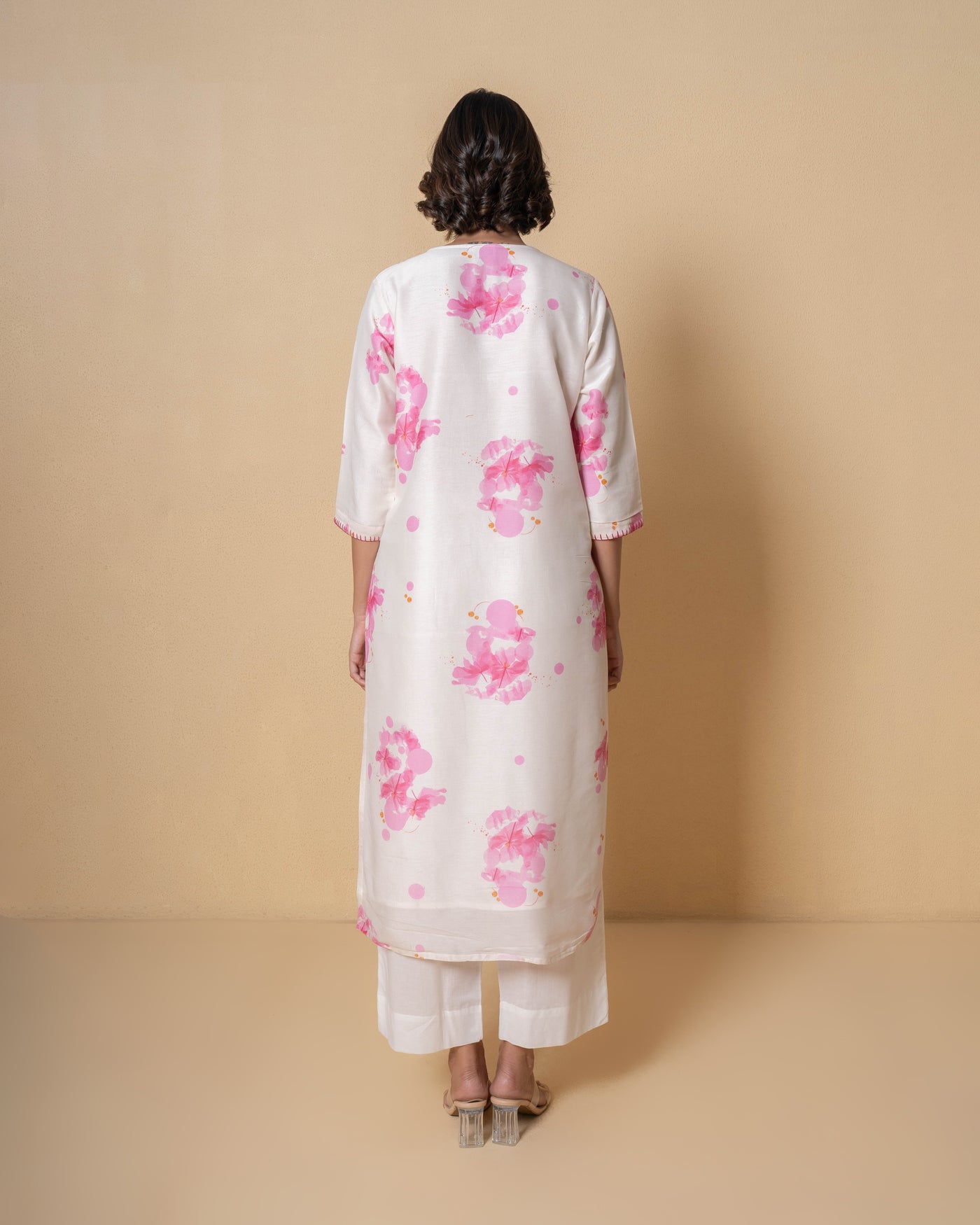 Rosy Cloud Digital Print Chanderi Suit Set