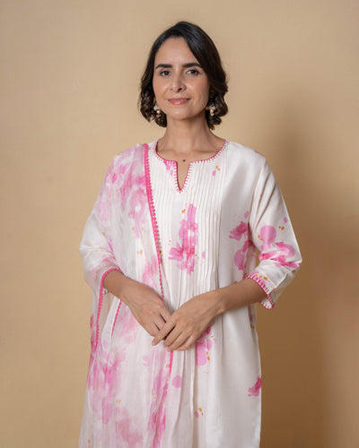 Rosy Cloud Digital Print Chanderi Suit Set