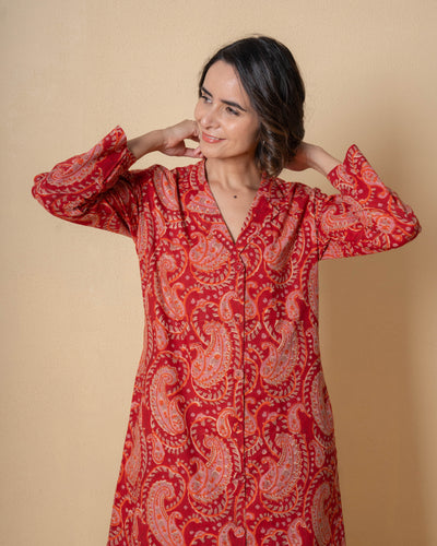 Ruby Heritage Block Print Cotton Kurta Set