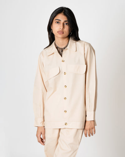 Pale Beige Poplin Co-ord Set