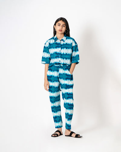 Stripy Shadow Digital Print Cotton Co-ord Set