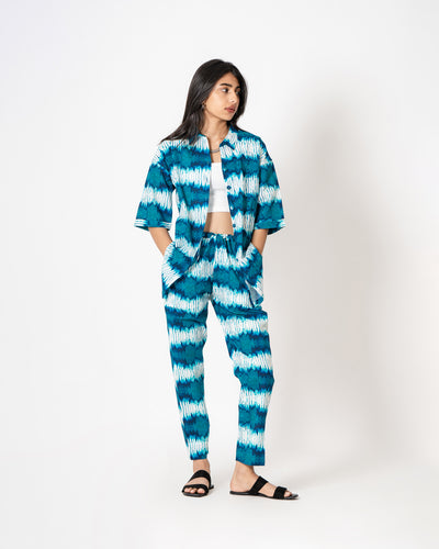 Stripy Shadow Digital Print Cotton Co-ord Set