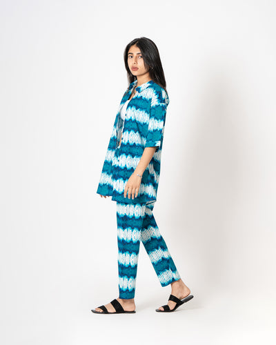 Stripy Shadow Digital Print Cotton Co-ord Set