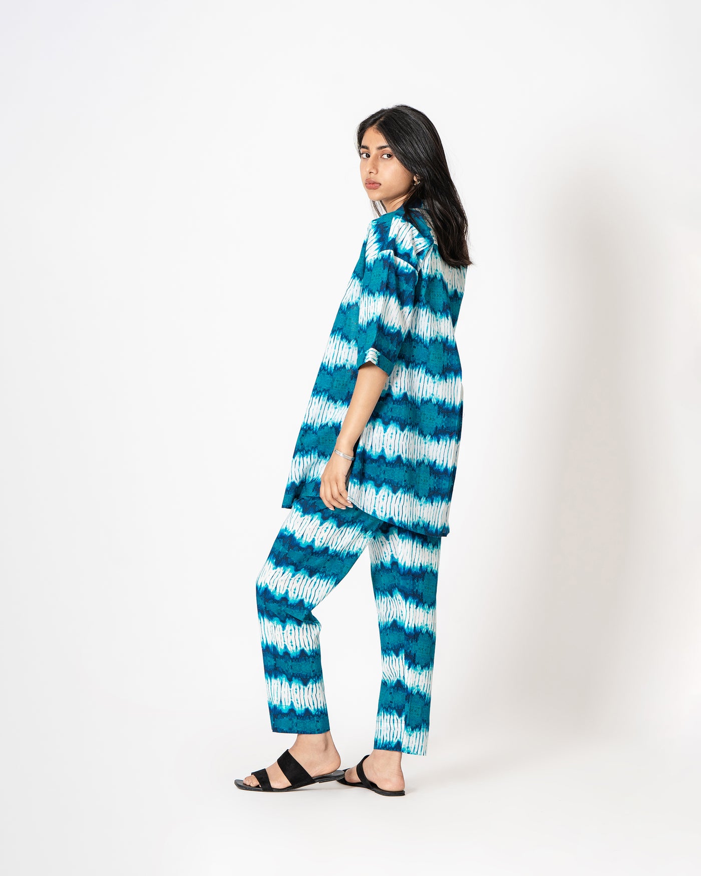 Stripy Shadow Digital Print Cotton Co-ord Set