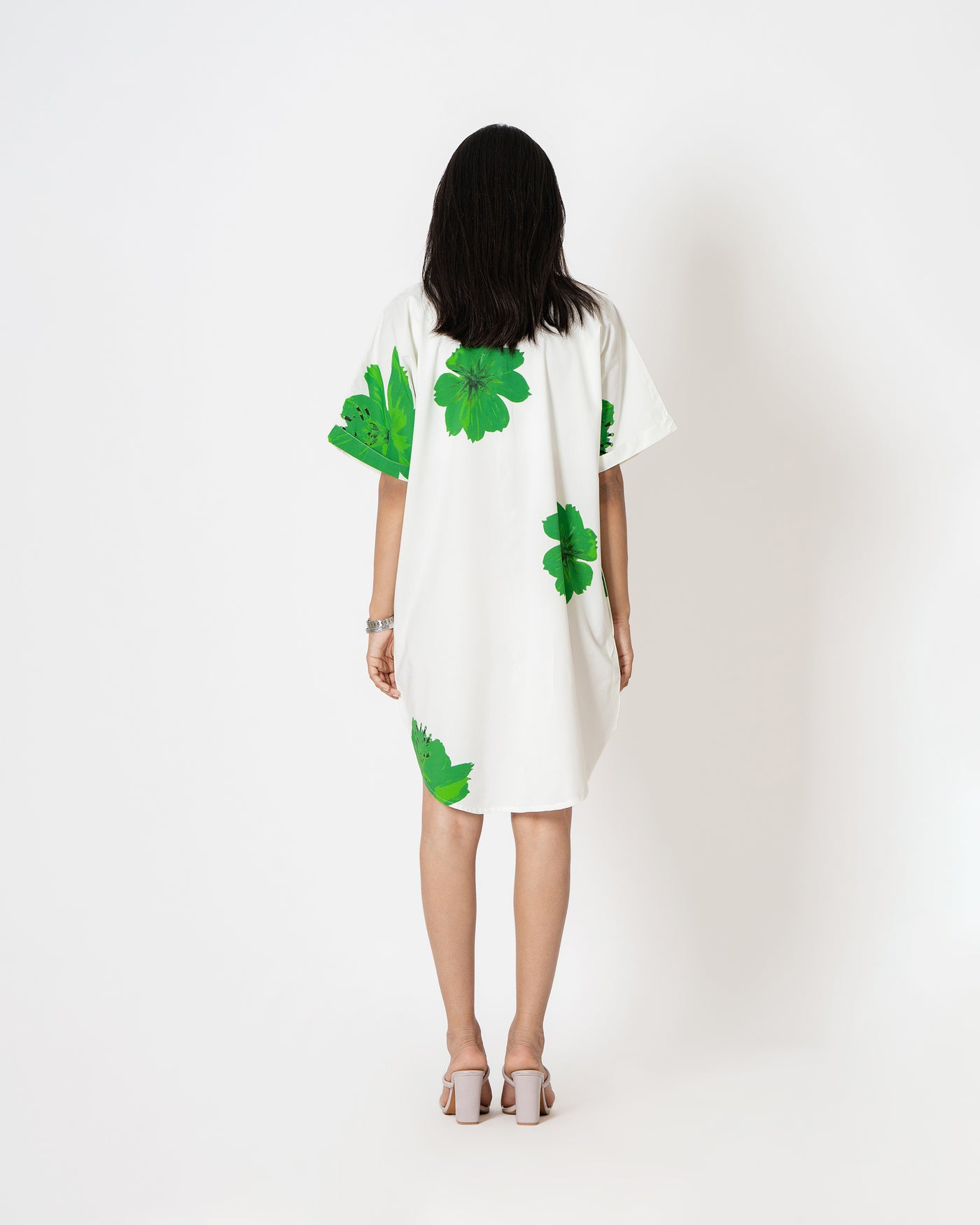 Garden Bloom Digital Print Modal Cotton Shirt Dress