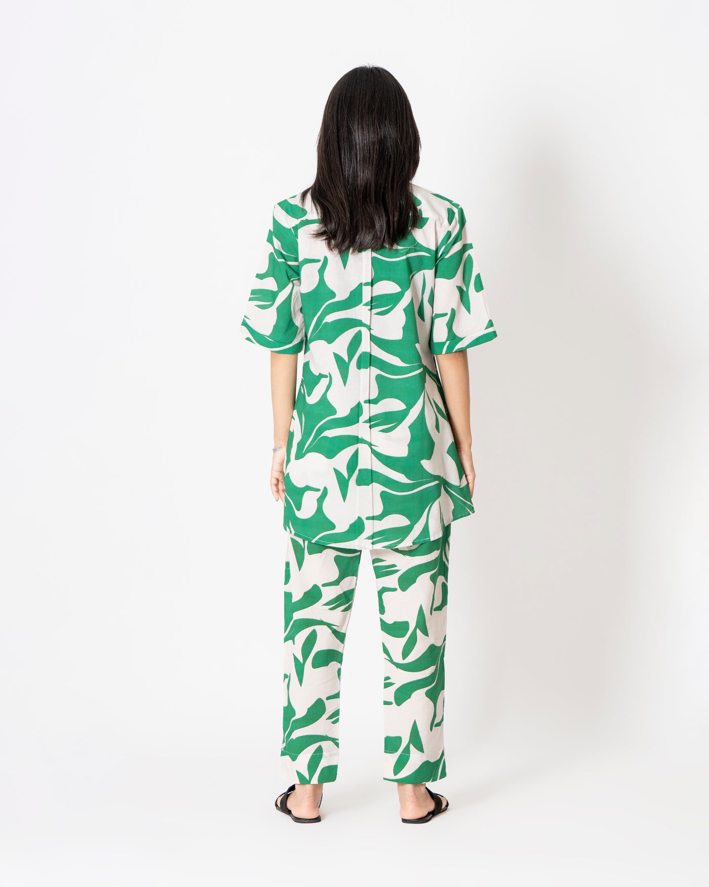 Abstract Green Digital Print Cotton Co-ord Set