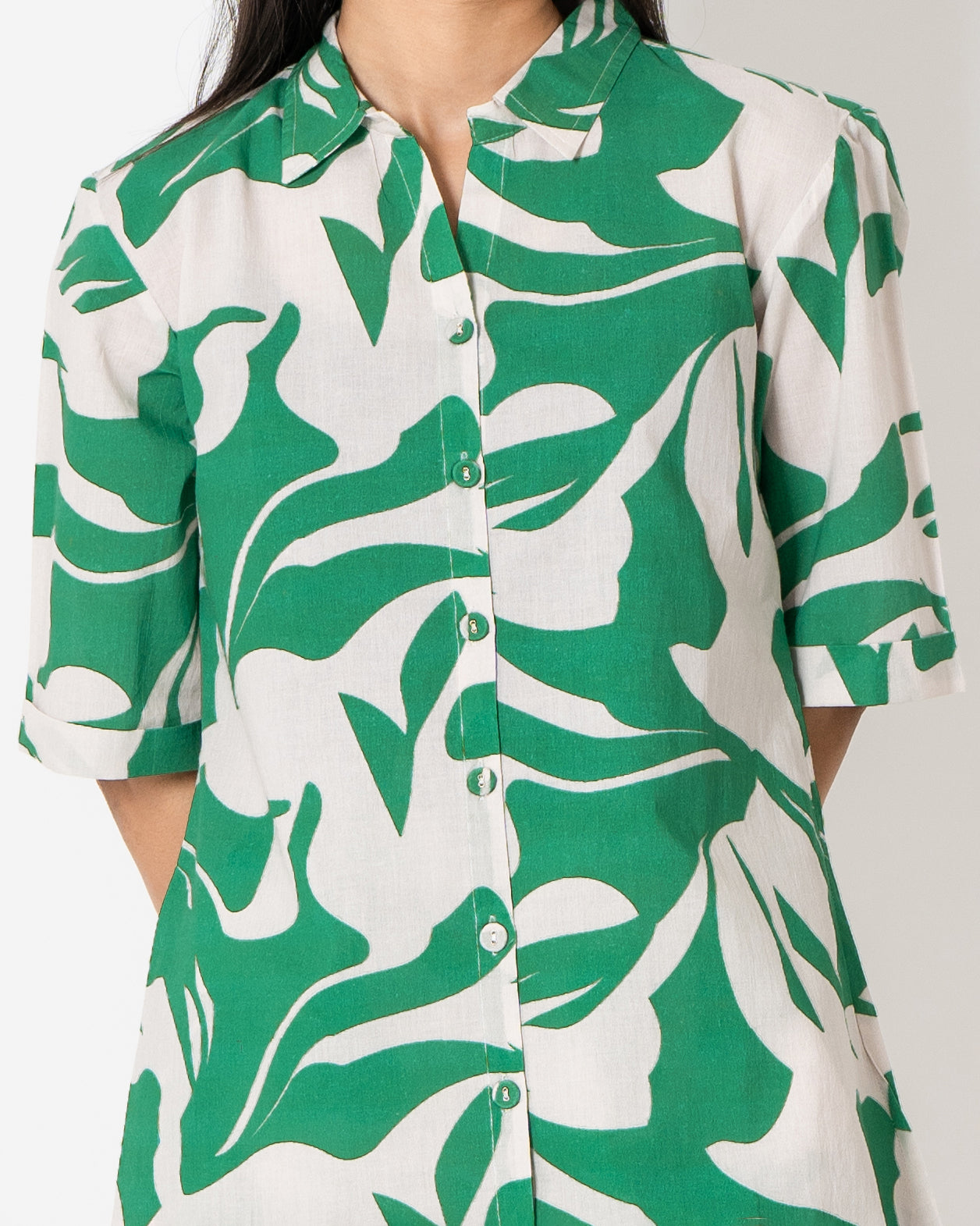 Abstract Green Digital Print Cotton Co-ord Set