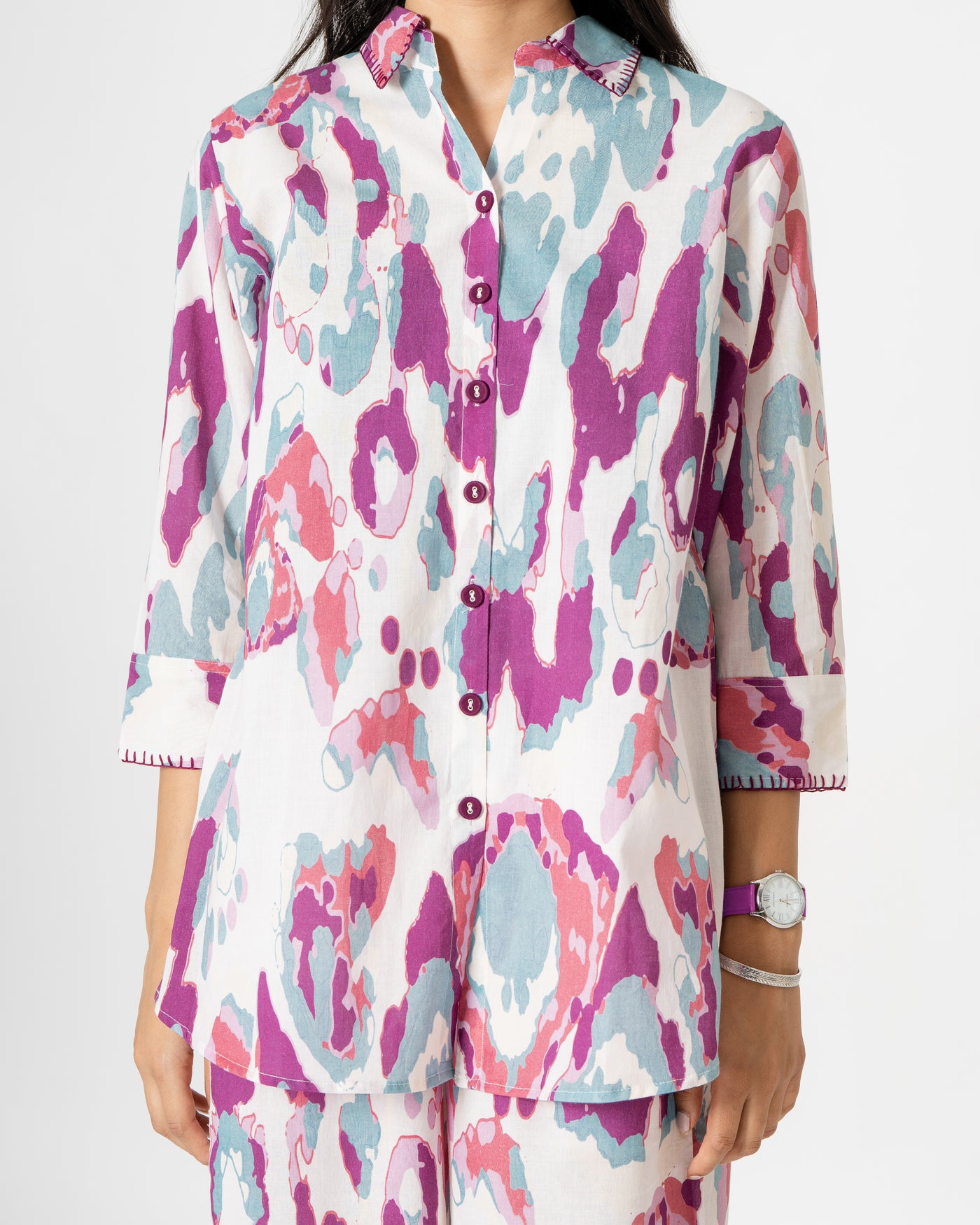 Dreamy Abstract Digital Print Cotton Co-ord Set