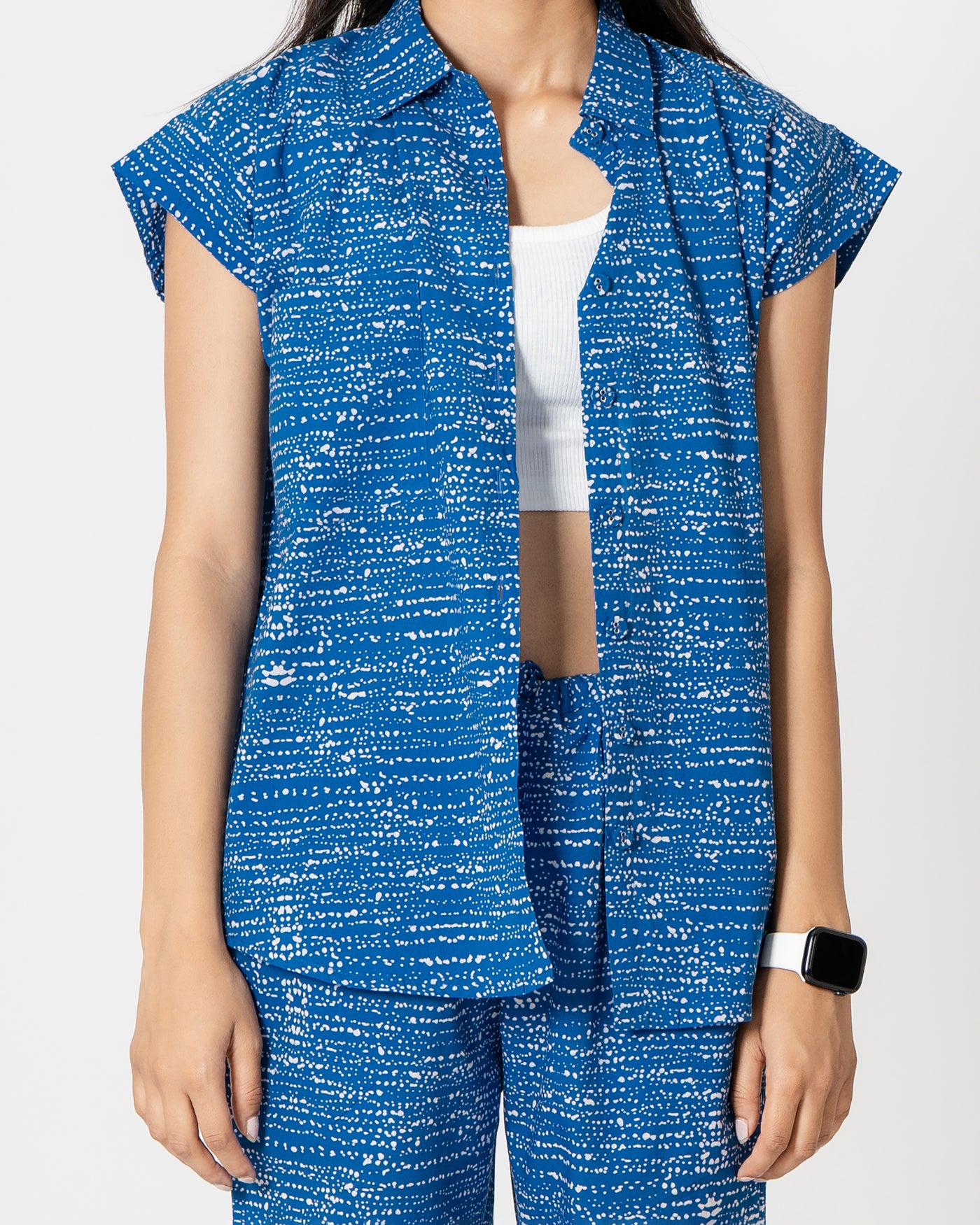 Imperial Blue Digital Print Cotton Co-ord Set