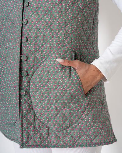 Laurel Green Hand Print Cotton Jacket