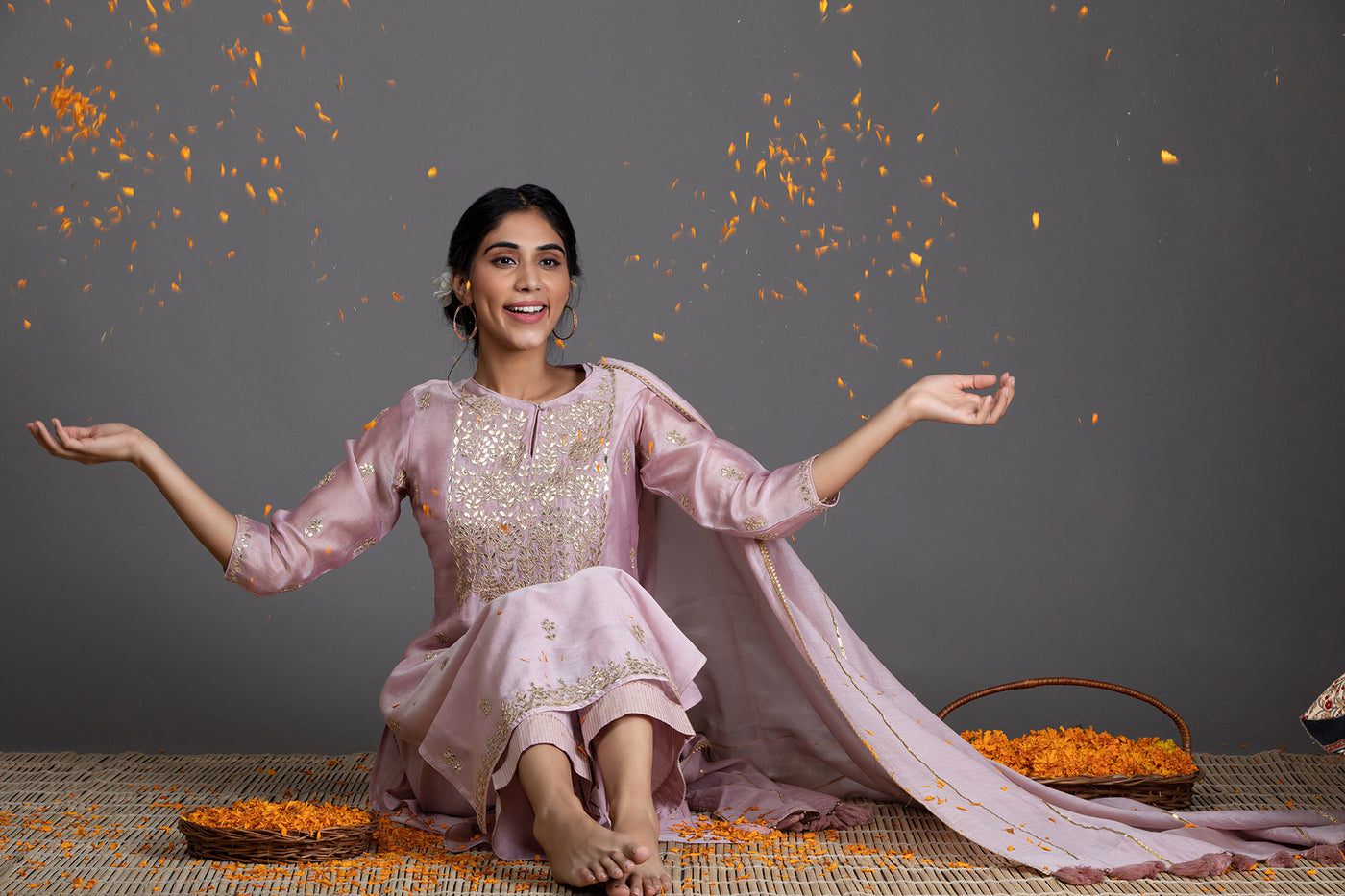 Haze & Gold Gota Patti Chanderi Suit Set