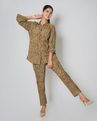 Breezy Morning Kalamkari Print Cotton Co-ord Set