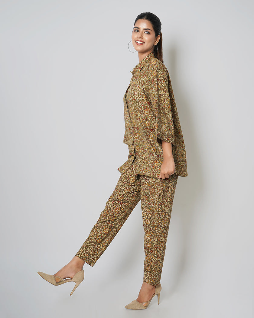 Breezy Morning Kalamkari Print Cotton Co-ord Set