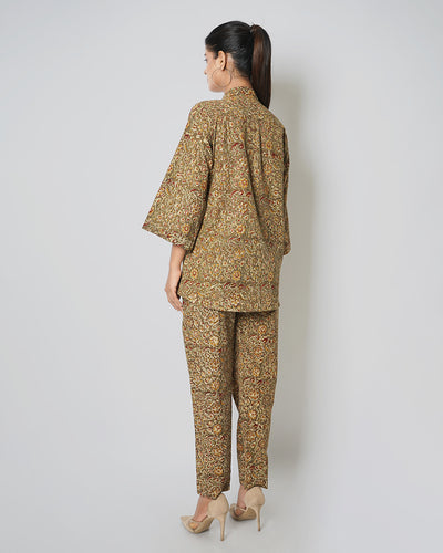 Breezy Morning Kalamkari Print Cotton Co-ord Set