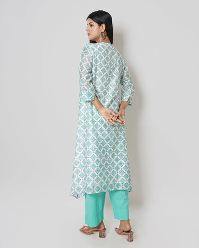 Abstract Love Chanderi Block Print Suit Set