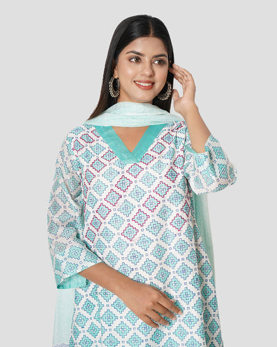 Abstract Love Chanderi Block Print Suit Set