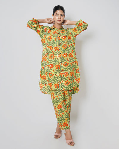 Sunny Day Floral Handblock Print Cotton Co-ord Set