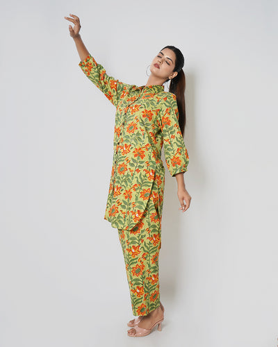 Sunny Day Floral Handblock Print Cotton Co-ord Set