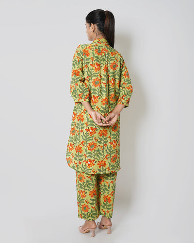 Sunny Day Floral Handblock Print Cotton Co-ord Set