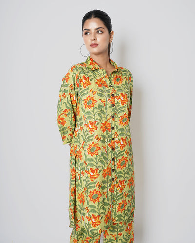 Sunny Day Floral Handblock Print Cotton Co-ord Set