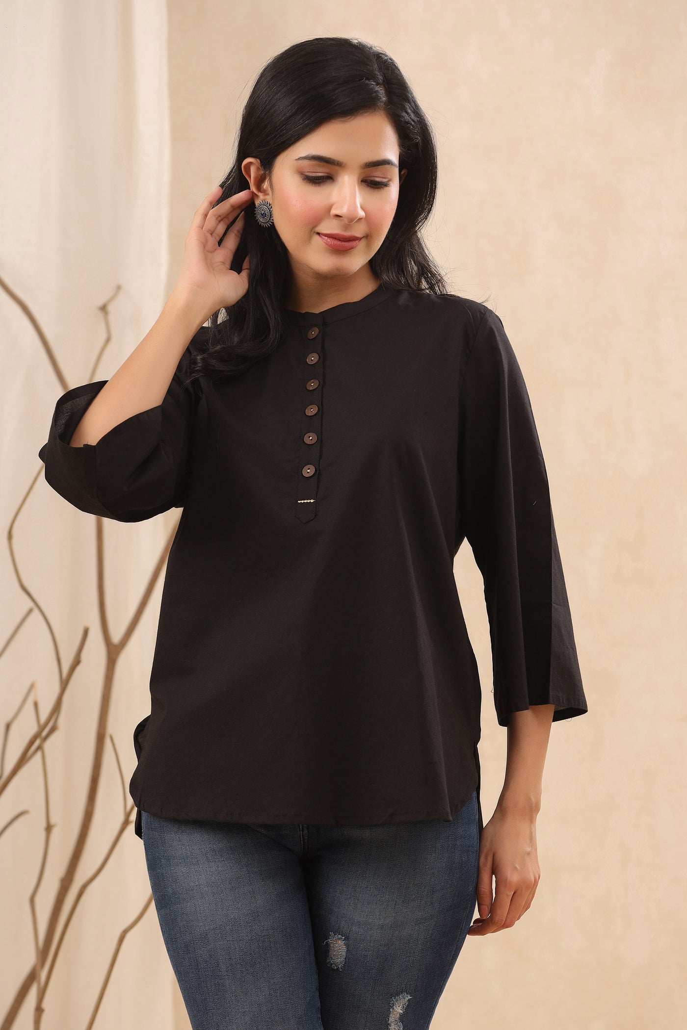 Absolute Black Cotton Top