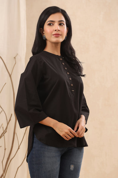 Absolute Black Cotton Top