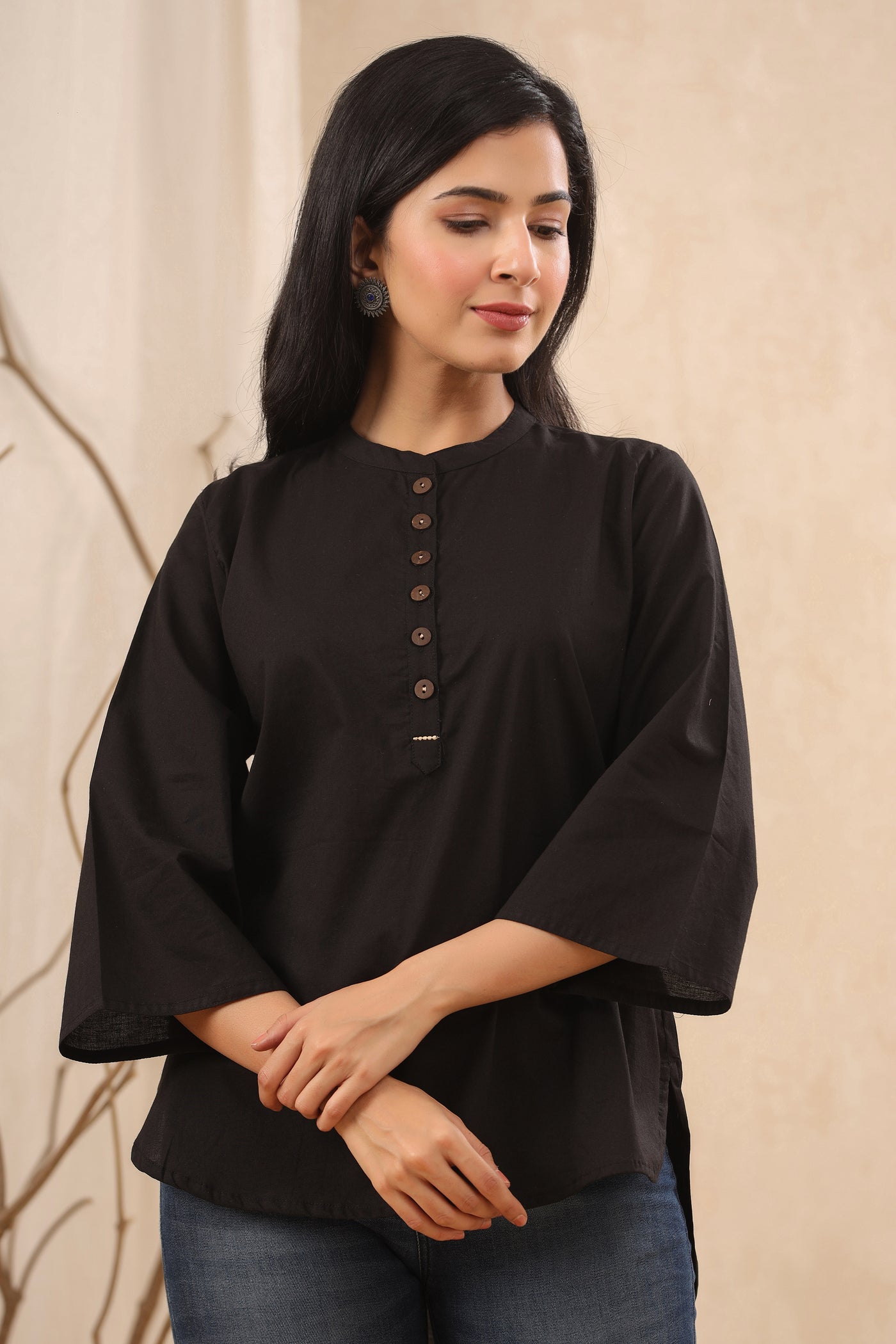 Absolute Black Cotton Top